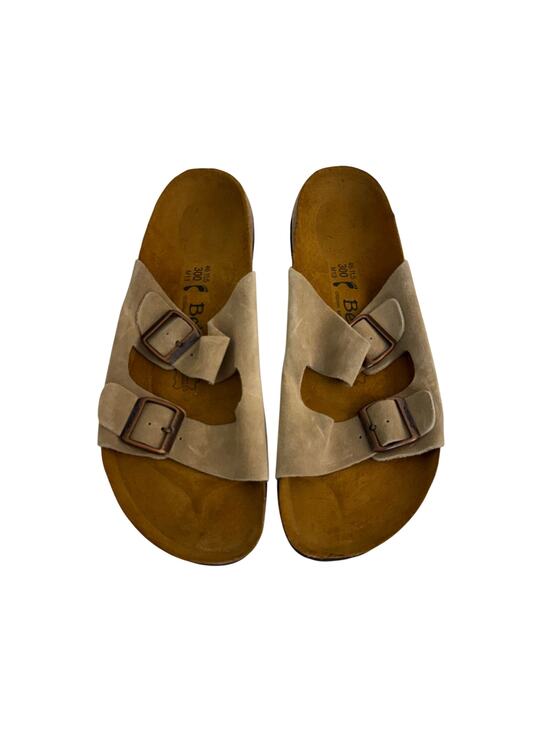 Birkenstock Betula Arizona Classic Two Buckle Slides Brown/Taupe 46 / M13